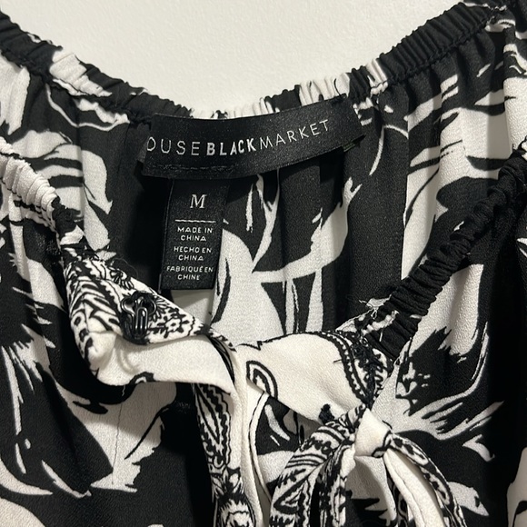 WHBM Floral and paisley off shoulder embellished sleeve top - Picture 4 of 10